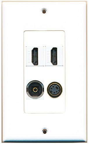 RiteAV - 2 Port HDMI 1 Port S-Video 1 Port Toslink Wall Plate Decorative