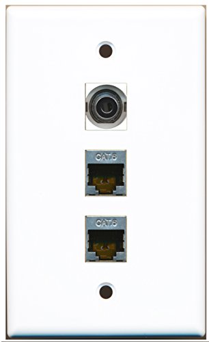 RiteAV - 2 Port Shielded Cat6 Ethernet and 1 Port 3.5mm Wall Plate
