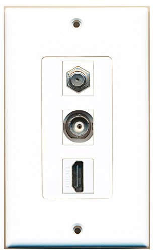 RiteAV - 1 Port HDMI and 1 Port Coax Cable TV- F-Type and 1 Port BNC Decorative Wall Plate Decorative