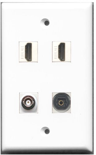 RiteAV - 2 Port HDMI 1 Port Toslink 1 Port BNC Wall Plate