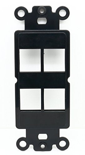 RiteAV Black Blank 4 Port Modular Insert for Keystone Jacks
