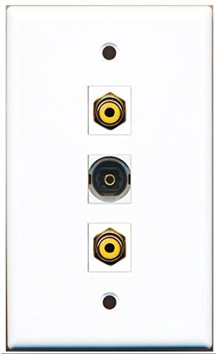 RiteAV - 2 Port RCA Yellow and 1 Port Toslink Wall Plate