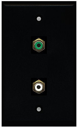 RiteAV - Black 1 Port RCA White 1 Port RCA Green Wall Plate