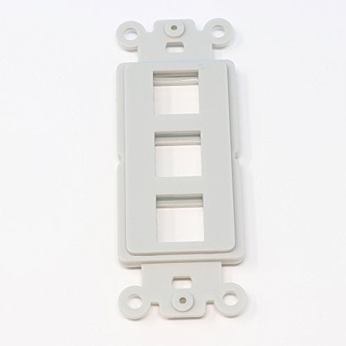 RiteAV Gray Blank 3 Port Modular Insert for Keystone Jacks