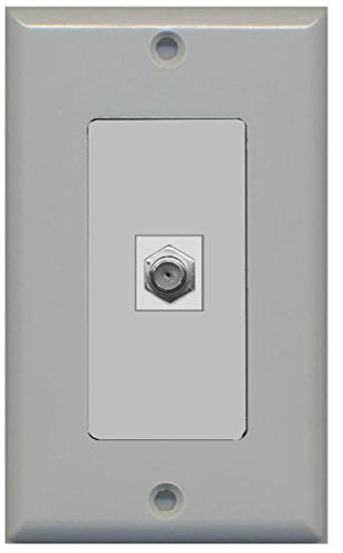 RiteAV Coax Wall Plate 1 Gang Decorative - Gray
