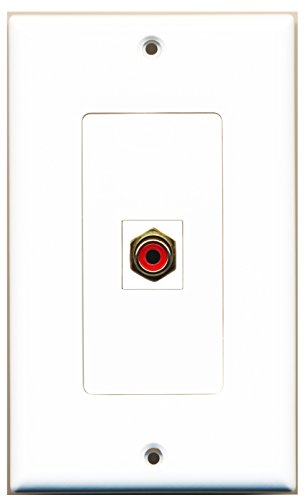 RiteAV - 1 RCA Red for Subwoofer Audio Port Wall Plate Decorative - White
