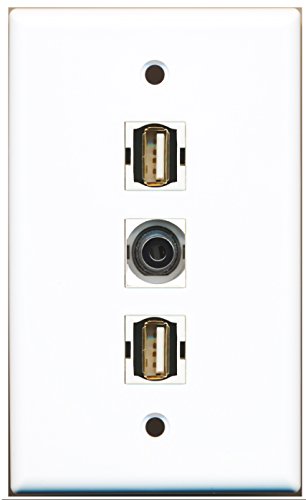 RiteAV - 2 Port USB A-A and 1 Port 3.5mm Wall Plate