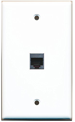 RiteAV (1 Gang Flat) 1 Port Cat5e Shielded Wall Plate White