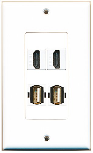 RiteAV - 2 Port HDMI 2 Port USB A-A Wall Plate Decorative