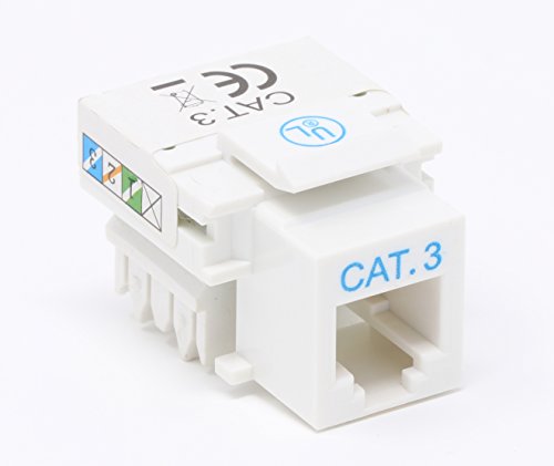 RiteAV RJ11/12 ( Cat3 )  Keystone Jack White Punchdown