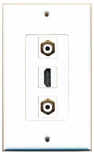 RiteAV - 1 Port HDMI 2 Port RCA White Wall Plate Decorative
