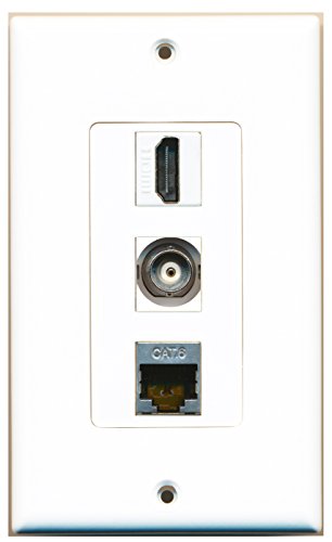 RiteAV - 1 Port HDMI and 1 Port Shielded Cat6 Ethernet and 1 Port BNC Decorative Wall Plate Decorative