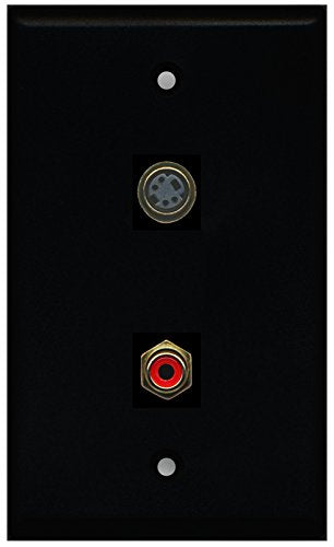 RiteAV - Black 1 Port RCA Red 1 Port S-Video Wall Plate