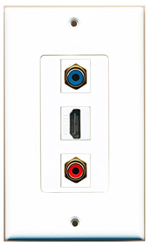 RiteAV - 1 Port HDMI 1 RCA Red 1 RCA Blue Wall Plate Decorative