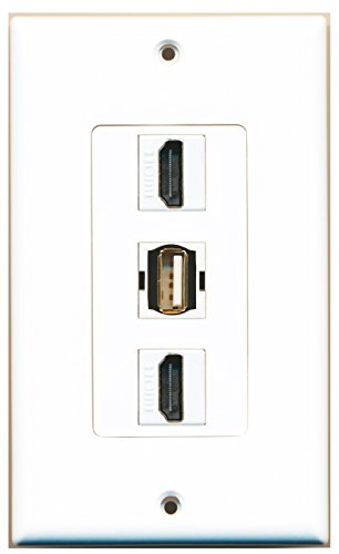 RiteAV - 2 Port HDMI and 1 Port USB A-A Decorative Wall Plate Decorative
