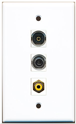 RiteAV - 1 Port RCA Yellow and 1 Port Toslink and 1 Port 3.5mm Wall Plate