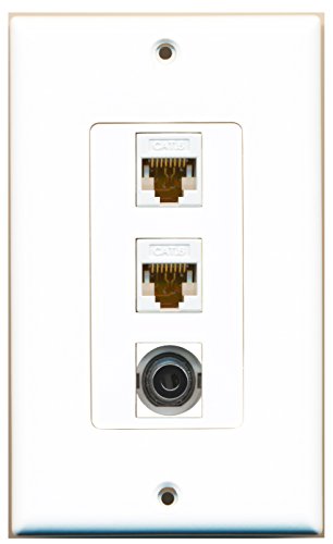 RiteAV - 1 Port 3.5mm 2 Port Cat6 Ethernet White Decorative Wall Plate Decorative