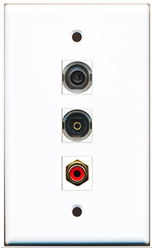 RiteAV - 1 Port RCA Red and 1 Port Toslink and 1 Port 3.5mm Wall Plate