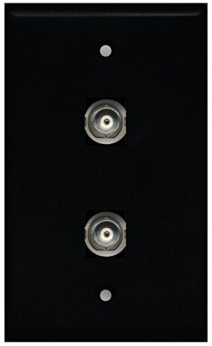 RiteAV - Black 2 Port BNC Wall Plate