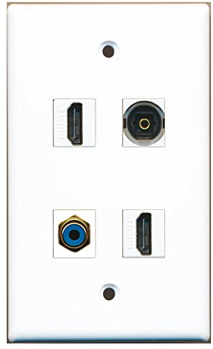 RiteAV - 2 Port HDMI 1 Port RCA Blue 1 Port Toslink Wall Plate