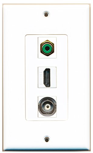RiteAV - 1 Port HDMI and 1 Port RCA Green and 1 Port BNC Decorative Wall Plate