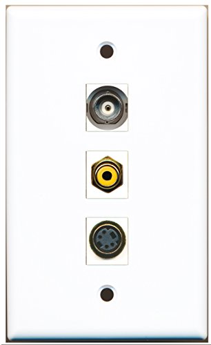 RiteAV - 1 Port RCA Yellow and 1 Port S-Video and 1 Port BNC Wall Plate