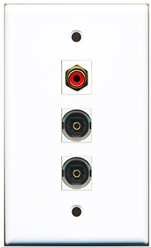 RiteAV - 1 Port RCA Red 2 Port Toslink Wall Plate