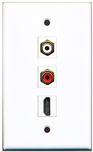 RiteAV - 1 Port HDMI and 1 Port RCA Red and 1 Port RCA White Wall Plate