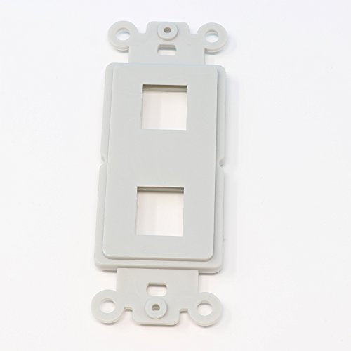 RiteAV Gray Blank 2 Port Modular Insert for Keystone Jacks
