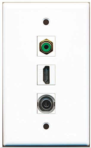 RiteAV - 1 Port HDMI and 1 Port RCA Green and 1 Port 3.5mm Wall Plate