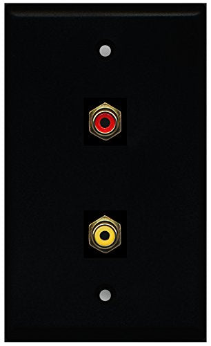 RiteAV - Black 1 Port RCA Red 1 Port RCA Yellow Wall Plate