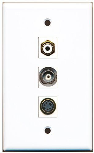 RiteAV - 1 Port RCA White and 1 Port S-Video and 1 Port BNC Wall Plate