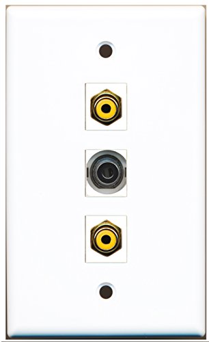 RiteAV - 2 Port RCA Yellow and 1 Port 3.5mm Wall Plate