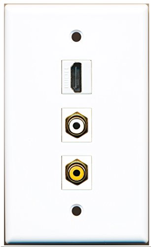 RiteAV - 1 Port HDMI and 1 Port RCA White and 1 Port RCA Yellow Wall Plate