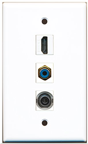 RiteAV - 1 Port HDMI and 1 Port RCA Blue and 1 Port 3.5mm Wall Plate