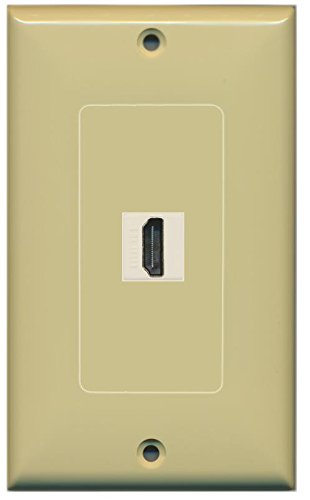 RiteAV HDMI 2.0 Wall Plate 1 Gang Decorative - 1 Port - Ivory