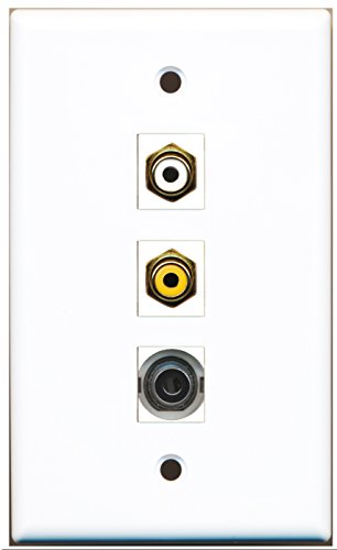 RiteAV - 1 Port RCA White and 1 Port RCA Yellow and 1 Port 3.5mm Wall Plate