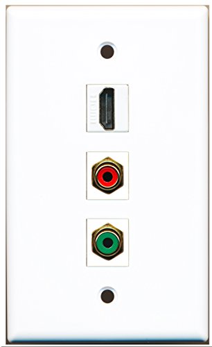 RiteAV - 1 Port HDMI and 1 Port RCA Red and 1 Port RCA Green Wall Plate