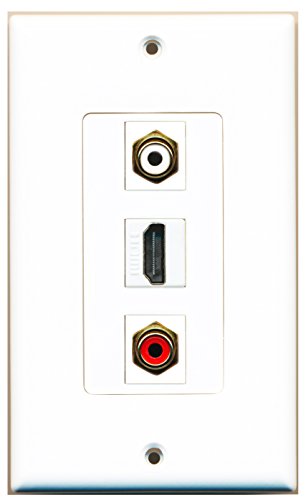 RiteAV - 1 Port HDMI 1 RCA Red 1 RCA White Wall Plate Decorative