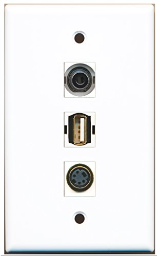 RiteAV - 1 Port USB A-A and 1 Port S-Video and 1 Port 3.5mm Wall Plate