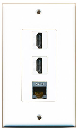 RiteAV - 2 Port HDMI and 1 Port Shielded Cat6 Ethernet Decorative Wall Plate