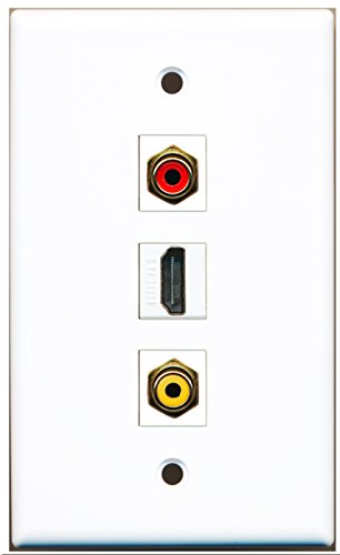 RiteAV - 1 Port HDMI and 1 Port RCA Red and 1 Port RCA Yellow Wall Plate