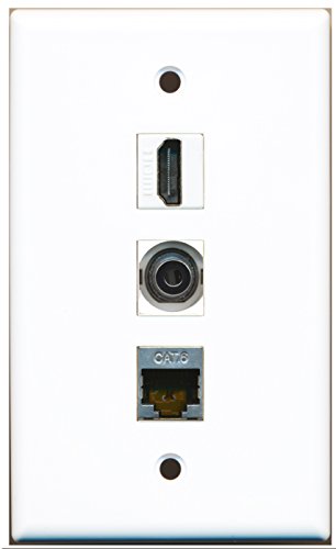 RiteAV - 1 Port HDMI and 1 Port Shielded Cat6 Ethernet and 1 Port 3.5mm Wall Plate