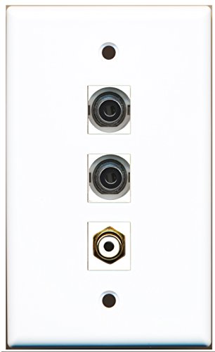RiteAV - 1 Port RCA White 2 Port 3.5mm Wall Plate