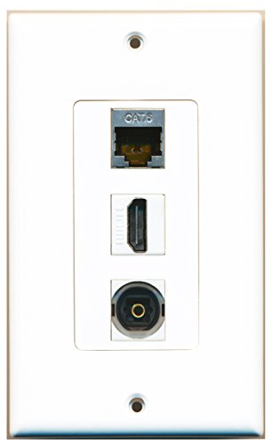 RiteAV - 1 Port HDMI 1 Shielded Cat6 Ethernet 1 Toslink Wall Plate Decorative