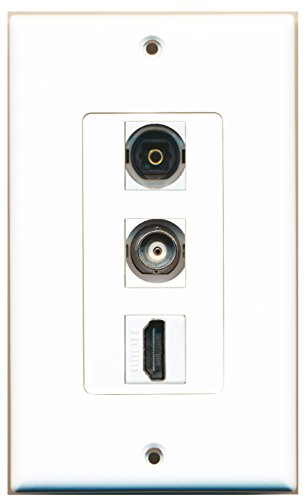 RiteAV - 1 Port HDMI and 1 Port Toslink and 1 Port BNC Decorative Wall Plate Decorative