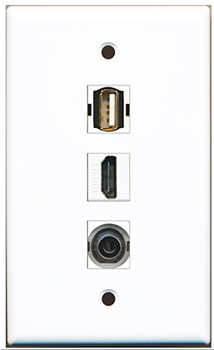 RiteAV - 1 Port HDMI and 1 Port USB A-A and 1 Port 3.5mm Wall Plate