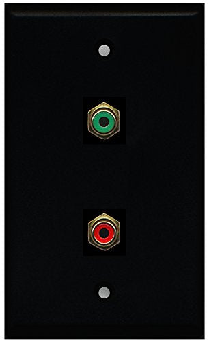 RiteAV - Black 1 Port RCA Red 1 Port RCA Green Wall Plate