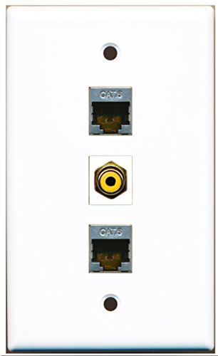 RiteAV - 1 Port RCA Yellow 2 Port Shielded Cat6 Ethernet Wall Plate