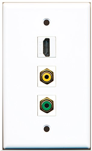 RiteAV - 1 Port HDMI and 1 Port RCA Yellow and 1 Port RCA Green Wall Plate
